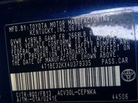 2004 TOYOTA CAMRY BLUE, LE, 2.4L, AT.  Z24917